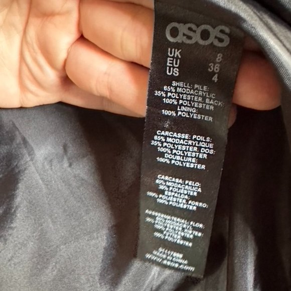 MOB WIFE! ASOS Leopard Print Faux Fur Coat, Size 4 - Picture 3 of 7